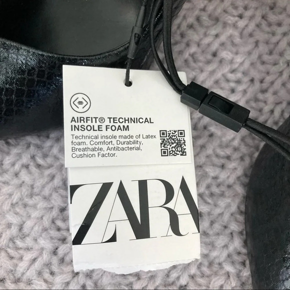 ZARA Sz 37 Animal Croc Pattern Print 3.5” Heel Pointy Toe Cap Pumps  Shoes - Picture 6 of 8